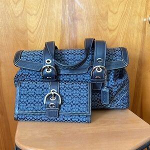 Coach bag with matching wallet